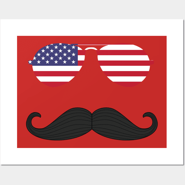 July 4th stache Wall Art by jpforrest